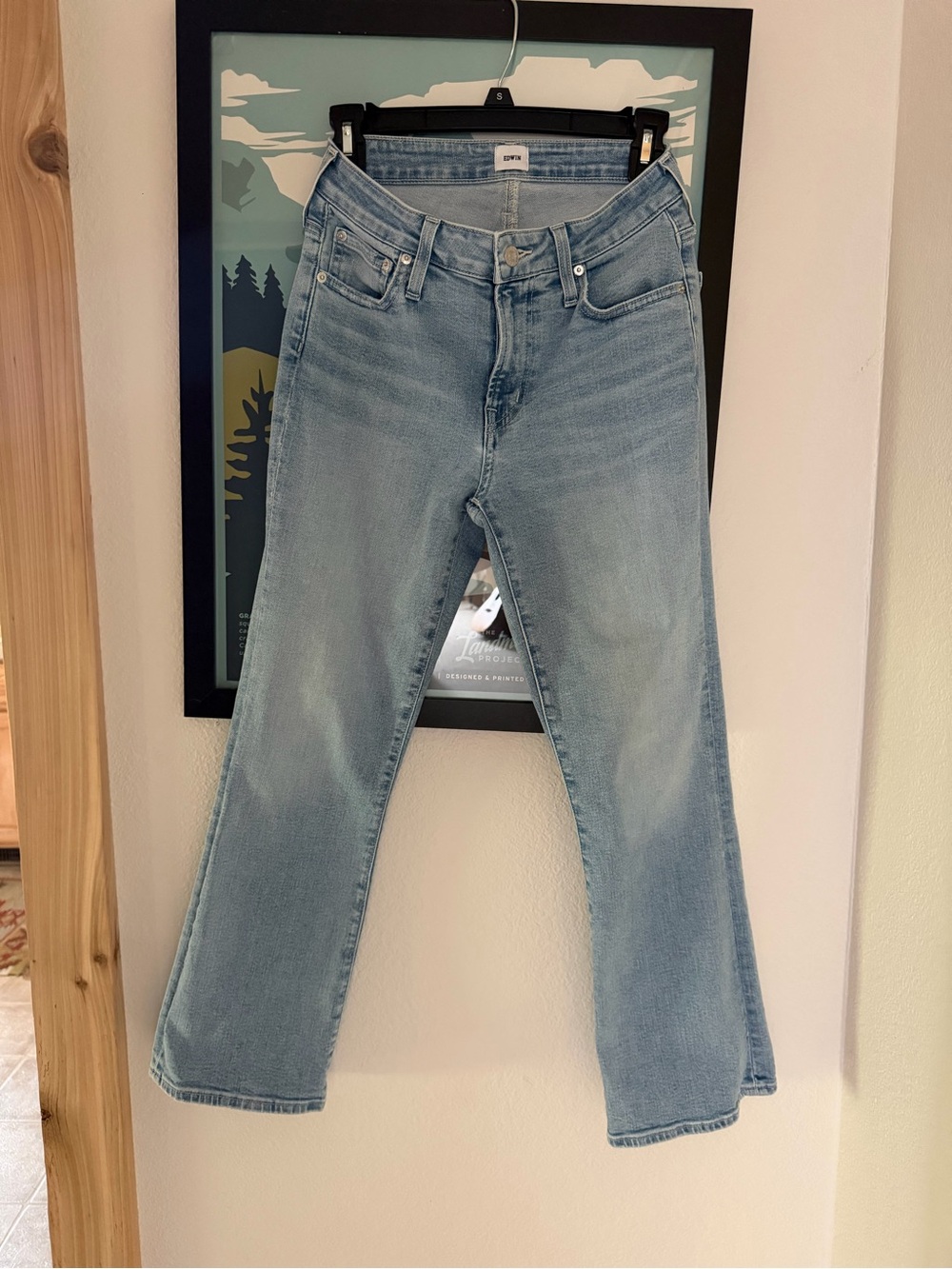 Edwin Lark Light Blue Ankle bootcut Women's Jeans sz26 EX cond.